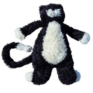 Jellycat Bunglie Black Tuxedo Kitten Cat Medium 16 inch Long Tail Retired